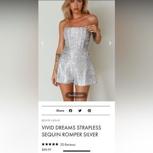 Selfie Leslie silver sequence romper. Perfect condition. Wore once.